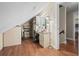 Spacious walk-in closet with attic access, carpeted floors, and a vanity area at 7 Pine Valley Ln., Surfside Beach, SC 29575