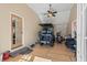 Attached garage with a motorcycle, golf cart and door to the outside at 7 Pine Valley Ln., Surfside Beach, SC 29575