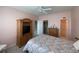 This bedroom offers carpet floors, an ensuite bathroom, and closet storage at 901-9 West Port Dr. # 907, North Myrtle Beach, SC 29582