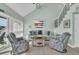 Cozy living room featuring a vaulted ceiling, casual seating, and beach-themed decor at 112 Spartina Ct. # 26, Pawleys Island, SC 29585