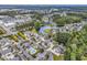 Aerial view of beautiful homes situated along community pond, mature trees, and easy access to shops at 145 Stonegate Blvd. # 145, Murrells Inlet, SC 29576