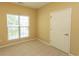 Bright bedroom with carpet, a window with blinds, and a white door at 1512 Hallborough Dr., Surfside Beach, SC 29575
