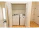 Convenient laundry closet equipped with a washer and dryer at 1512 Hallborough Dr., Surfside Beach, SC 29575