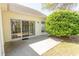 Back patio with sliding glass doors at 1512 Hallborough Dr., Surfside Beach, SC 29575