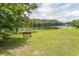 Scenic view of the pond with a bench on the lush green lawn at 1512 Hallborough Dr., Surfside Beach, SC 29575