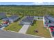 Aerial view of this single Gathering home showcases the spacious backyard and well maintained landscaping at 181 Saddle St, Conway, SC 29527