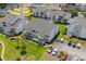 Aerial view of condo complex highlighting lush landscaping and ample parking at 1880 Auburn Ln. # 27 A, Surfside Beach, SC 29575