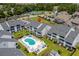 Aerial view of condo community featuring a pool and tennis courts at 1880 Auburn Ln. # 27 A, Surfside Beach, SC 29575