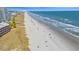 Breathtaking ocean and beach aerial featuring oceanfront condos and vacationers enjoying a sunny day at 208 Ocean Blvd. N # 228, North Myrtle Beach, SC 29582