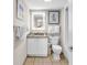 Bathroom with a vanity, granite countertop, and tiled floors at 2201 S Ocean Blvd. # 707, Myrtle Beach, SC 29577