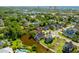 Beautiful aerial view of homes on canal with ocean view in the distance on sunny day at 2213 Gazebo Ct., North Myrtle Beach, SC 29582
