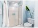 Well-lit bathroom featuring a glass-enclosed shower and modern fixtures at 245 Egret Run Ln. # 1023, Pawleys Island, SC 29585