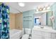 Well-lit bathroom with a clean design, features a bathtub and shower at 2711 Ocean Blvd. S # 915, North Myrtle Beach, SC 29582