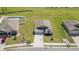 An overhead shot displays the property with its landscaped yard, driveway, and proximity to neighboring homes at 3019 Woodbury Ct., Conway, SC 29527