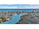Panoramic aerial shot showcasing the waterfront community with waterway access and proximity to the ocean at 308 44Th Ave. N, North Myrtle Beach, SC 29582