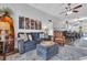 Comfortable living room showcasing stylish nautical décor and open layout to kitchen and dining areas at 308 44Th Ave. N, North Myrtle Beach, SC 29582