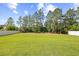 Sprawling green backyard bordered by mature trees, providing privacy and a serene outdoor space at 3212 Saddlewood Circle, Myrtle Beach, SC 29579