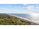 Stunning aerial shot capturing the ocean and beach with the tree lined edge of a coastal town at 3731 Spruce Dr., Myrtle Beach, SC 29577