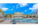 Community pool features an awning covered area with ample seating perfect for relaxation and gatherings at 3795 Hitchcock Way # 617, Myrtle Beach, SC 29577