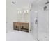Bright bathroom with a glass shower, double vanity, and modern fixtures at 4100 Hagwood Circle, Conway, SC 29526