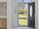 Inviting entryway with decorative door and sidelight, offering view to front yard at 4100 Hagwood Circle, Conway, SC 29526