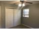 This cozy bedroom features a ceiling fan and a window for lots of natural light at 4204 Peachtree Ln., Myrtle Beach, SC 29588