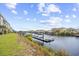 Scenic waterfront view of a private boat dock on a sunny day, perfect for relaxing and enjoying the water at 4518 N Planatation Harbour Dr. # G-17, Little River, SC 29566