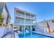 Multi-story home featuring a private pool, multiple decks, and ample outdoor living space at 5203 N Ocean Blvd. N, North Myrtle Beach, SC 29582