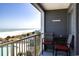 Balcony with chairs and ocean views at 5905 S Kings Hwy. # 404 A, Myrtle Beach, SC 29575