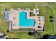 Aerial shot showcases pool area, complete with lounge chairs, tables, and a hot tub at 608 Waterway Village Blvd. # 27-F, Myrtle Beach, SC 29579