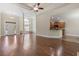 Spacious living area with hardwood floors and views of the kitchen and foyer at 610 Cocas Dr., Myrtle Beach, SC 29579
