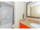 Bathroom featuring a shower-tub combination, vanity, and essential fixtures at 6804 N Ocean Blvd. # 523, Myrtle Beach, SC 29572