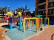 Colorful water park area with playful designs and multiple water features for Gathering fun at 6900 N Ocean Blvd. # 1034, Myrtle Beach, SC 29579