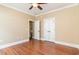 Bedroom with hardwood floors and closet space at 7041 Turtle Cove Dr., Myrtle Beach, SC 29579