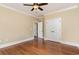 Bedroom with hardwood floors and closet space at 7041 Turtle Cove Dr., Myrtle Beach, SC 29579