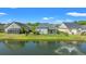 The backyard overlooks a pond with a fountain and community landscaping at 809 Covelo Ln., Myrtle Beach, SC 29579
