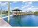 Pier featuring gazebo over sparkling blue water with views of neighborhood at 9 Gasparilla Circle, Murrells Inlet, SC 29576