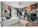 Bedroom with ceiling fan and lots of posters at 1016 Saluda River Rd., Myrtle Beach, SC 29588
