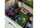 Rear balcony with outdoor seating, lighting, grill, and storage at 4701 N Kings Hwy. # 19, Myrtle Beach, SC 29579