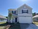 Charming two-story home with attached garage and freshly planted landscaping at 623 Muster Field Ct., Conway, SC 29526