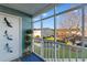 Enclosed porch overlooking the pond and community at 8835 Chandler Dr. # E, Myrtle Beach, SC 29575