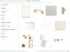 Elements for a primary bathroom: vanity, countertop, shower fixtures, toilet, and lighting at 9059 Binnicker Dr., Murrells Inlet, SC 29576