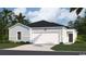 Charming single-story home with light blue siding, a black roof, and an attached two-car garage at 224 Warner Crossing Way, Loris, SC 29569