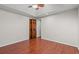 An empty bedroom that boasts wood flooring and a ceiling fan at 319 Sparrow Dr., Surfside Beach, SC 29575