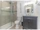 Stylish bathroom featuring a glass-enclosed shower and modern vanity at 4560 Greenbriar Dr. # 306B, Little River, SC 29566