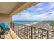 Balcony view from condo overlooking the ocean and beach with RV park in background at 5905 S Kings Hwy. # 1612, Myrtle Beach, SC 29575