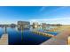 View of a marina showcasing various boats, docks, and the Intracoastal Waterway in the background at 615 Forage Dr, Conway, SC 29526