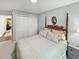 Inviting bedroom with closet, and an antique-style bed at 64 Reef Run Rd., Pawleys Island, SC 29585