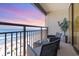 Relaxing balcony with ocean view, outdoor furniture, and serene ambiance for coastal living at 7100 N Ocean Blvd. N # 912, Myrtle Beach, SC 29572