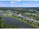 Community aerial view of the homes, pond, and streets in the neighborhood with treed perimeter at 897 Wild Leaf Loop, Conway, SC 29526